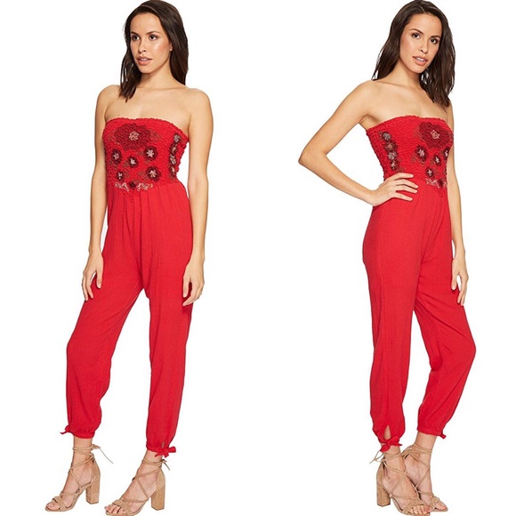 NWT Free People Karan Smocked Romper Jumpsuit - Picture 3 of 5